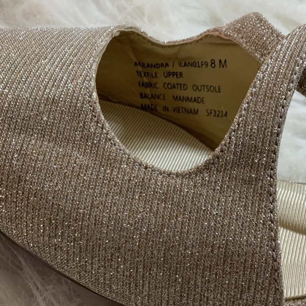 Anne Klein Glittering Slingback Heels - Gold - Picture 7 of 8